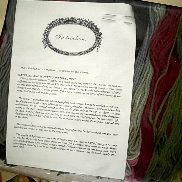 Rare Vintage 1988 Elizabeth Bradley Needlepoint Kit Victorian Flowers Winter NEW - Picture 9 of 11